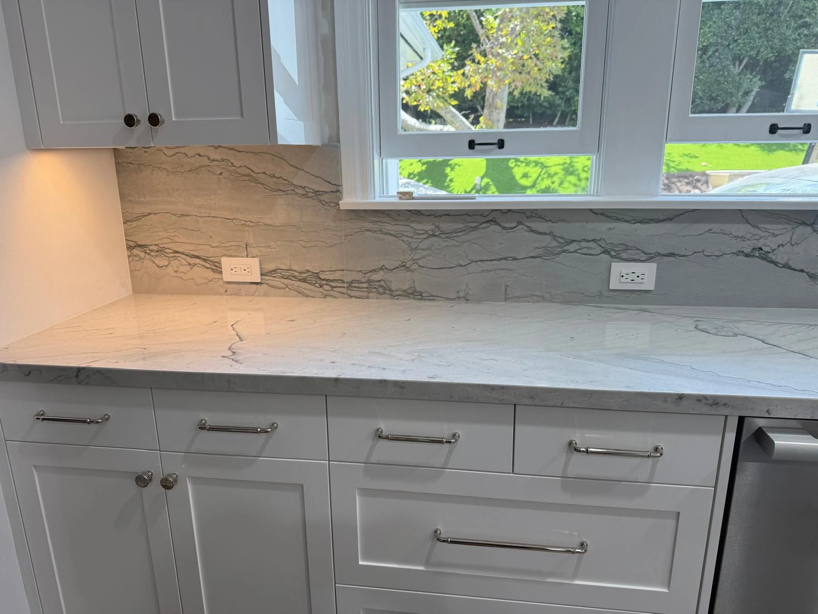 Finished kitchen electrical work with GFCI outlets